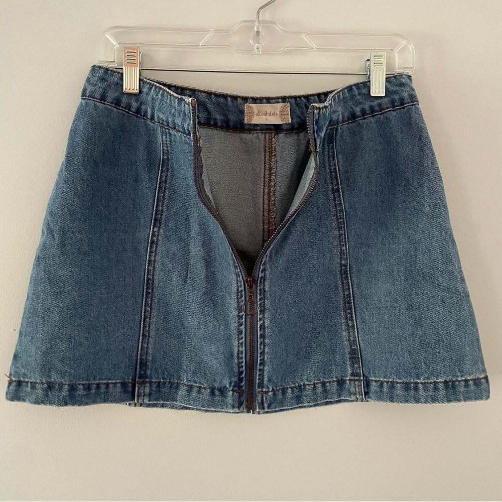 Altar'd State Blue Denim Mini Skirt Size S - Picture 12 of 13